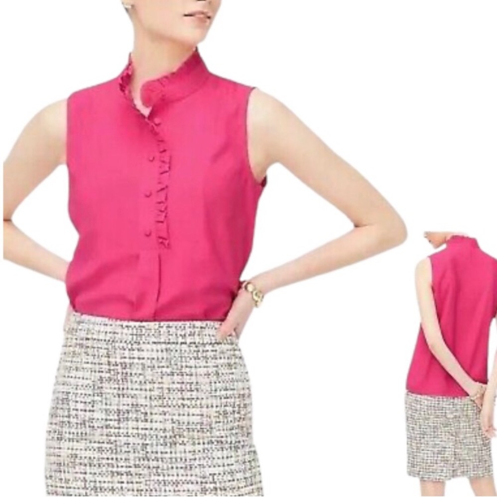 J Crew ruffle trim sleeveless top